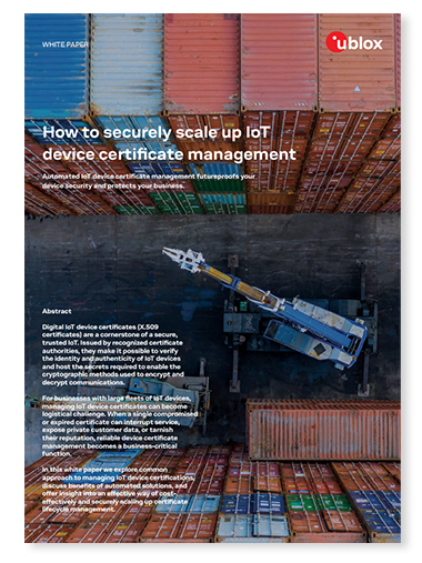 How to securely scale up IoT device certificate management u blox